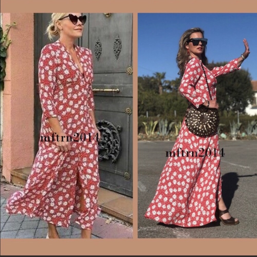 ZARA Floral Print Maxi Dress M
